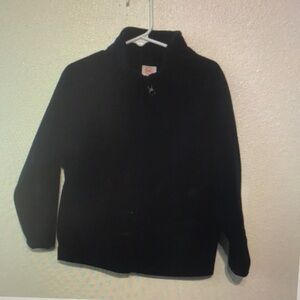 Black Zip-Front Wool Jacket